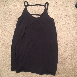 Grey suede-like open back dress